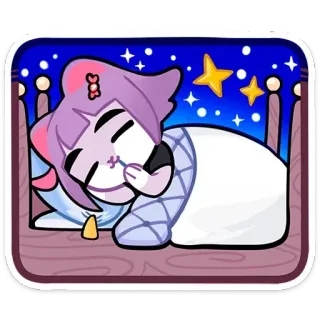 😴 0123aa12 ngủ, mèo, giường, đêm, hoạt hình, dễ thương, kawaii telegram sticker