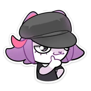 👍 66d9a31b Hoạt hình, Nhân vật, Sticker, Dễ thương, Kawaii, Mũ telegram sticker