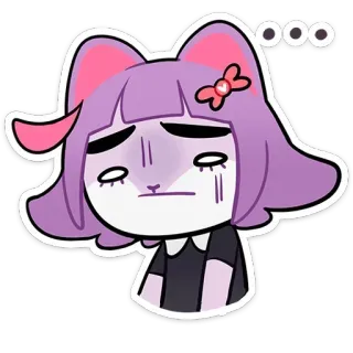 😐 8223483a ... buồn, khóc, thất vọng, dễ thương, hoạt hình, mèo, anime, kawaii telegram sticker