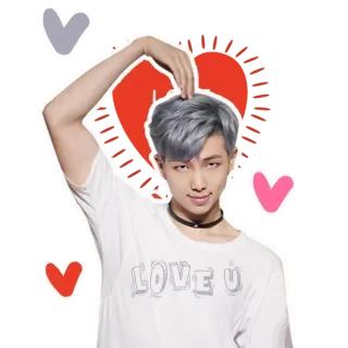 💜 eae0a0f2 LOVE U k-pop, idol, liebe, herz, namjoon whatsapp sticker