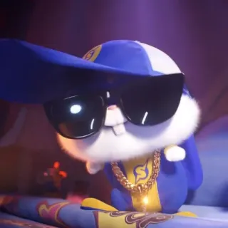 🐰 1f1b8cf5 Hase, Tier, Sonnenbrille, Goldkette, Hip Hop, süß, Cartoon whatsapp sticker