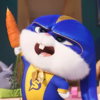 🐰 4c19519b Snowball The Secret Life of Pets Hase, Kaninchen, Karotte, Superheld, Bösewicht whatsapp sticker