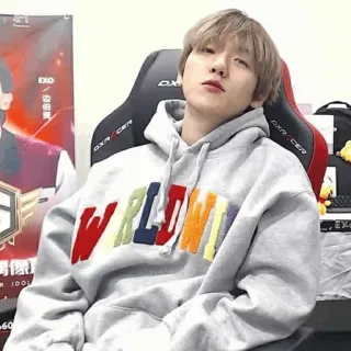 🥡 cff2967c WRLDWI 人, 连帽衫, 椅子, 衣服, 时尚, kpop, exo telegram sticker