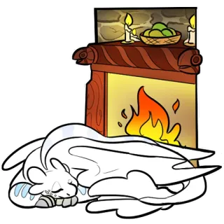 🔥 9dd27257 Light Fury How to Train Your Dragon Drache, Lichtfurie, Kamin, Cartoon, süß, schlafend telegram sticker