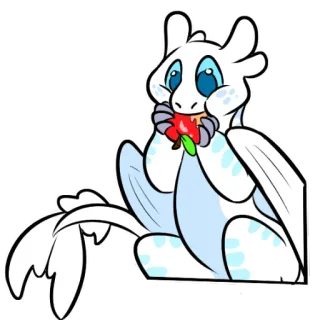 🍎 d28a2fa3 Drache, niedlich, essen, Apfel, Cartoon telegram sticker