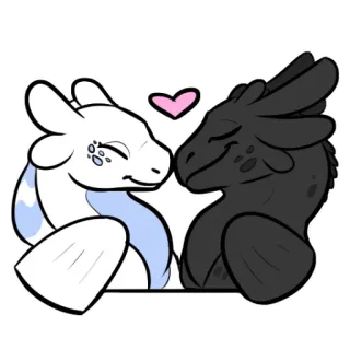 😘 d881ec66 Drache, Liebe, Cartoon, Herz, Freundschaft telegram sticker