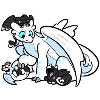 🐣 ede561ab Drache, niedlich, Cartoon, Fantasy, Tier, Kreatur, helle Furie telegram sticker