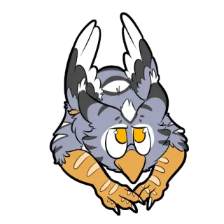 😢 2c327469 부엉이, 만화, 동물, 귀여운, 스티커, 털복숭이 telegram sticker