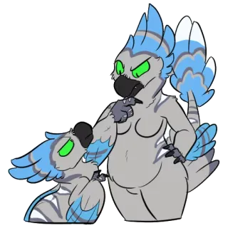 👀 cc7b20a9 새, 만화, 동물, 캐릭터, 청색어치 telegram sticker