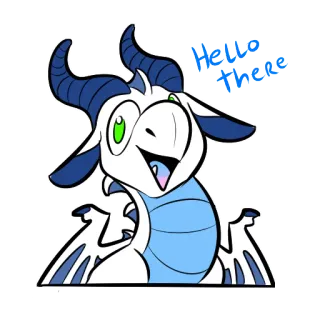 😊 3a7d194d Hello there 龙, 卡通, 友好的, 问候, 可爱, 幻想生物 telegram sticker