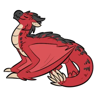 😊 29a8caa9 dragon, fantaisie, créature, rouge, dessin animé, animal, mythique telegram sticker