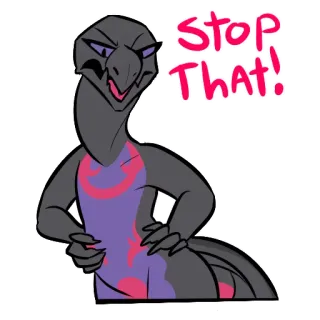 ✋ d7e1d0c2 Stop That! dessin animé, animal, dinosaure, stop, attitude telegram sticker