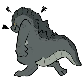 😡 5428a3cf Godzilla 哥斯拉, 怪兽, 蜥蜴, 爬行动物, 卡通, 怪兽 telegram sticker