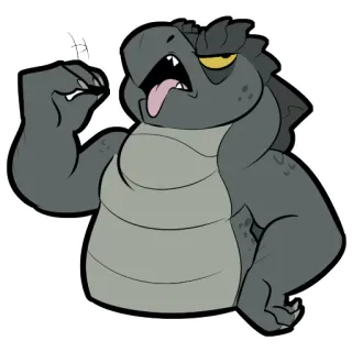 😒 562132f5 卡通, 动物, 爬行动物, 舌头 telegram sticker