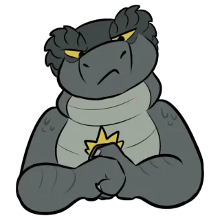 💪 6853a124 爬行动物, 卡通, 动物, 星星, 角色, 生物 telegram sticker