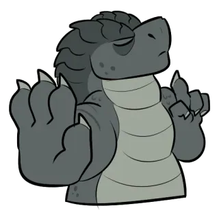 ✋ 9a4e11e2 龙, 奇幻, 怪物, 爬行动物, 卡通, 中指 telegram sticker