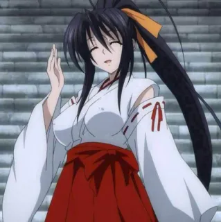 ⚡️ 5b5ecc23 Akeno Himejima High School DxD 动漫, 角色, 长发, 女人, 红色, 丝带, 姬岛朱乃 telegram sticker