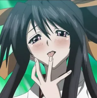 ⚡️ d8defe25 Akeno Himejima High School DxD 动漫, 女孩, 性感, 舔手指, 姬岛朱乃, High School DxD telegram sticker