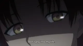 🤔 3af7192a Don't pry into my life. 애니메이션, 진지한, 경고, 캐릭터, 얼굴 telegram sticker