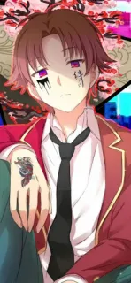 🙃 5a0f6e93 Ayanokoji Classroom of the Elite 애니메이션, 만화, 학교, 지적, 아야노코지, 코트엘 telegram sticker