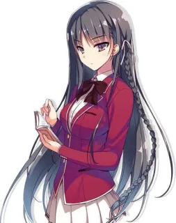 🙃 92065e6b 애니메이션 여자, 교복, 캐릭터, 여자, 귀여운, 예쁜, 일러스트 telegram sticker