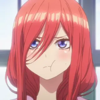 😒 34016612 Miku Nakano The Quintessential Quintuplets Anime, Mangá, Garota, Fofa, Personagem telegram sticker