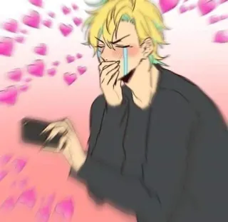 🤔 688cf46c Anime, Mangá, Amor, Chorando, Coração, Kawaii telegram sticker