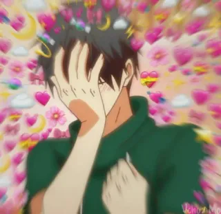 🤔 6d0dfe66 Anime, Amor, Corações, Fofo, Desenho animado telegram sticker