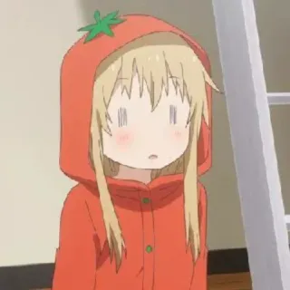😮 7a727625 Anime, Fantasia de tomate, Desenho animado, Bonito, Cabelo loiro telegram sticker