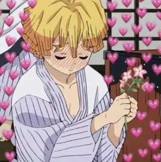 🐝 feddbc85 Zenitsu Agatsuma Demon Slayer Anime, Corações, Fofo, Fanart, Demon Slayer, Zenitsu telegram sticker