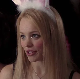 🤔 a491d738 Regina George Mean Girls 映画, ミーン・ガールズ, レジーナ・ジョージ, うさぎの耳, コメディ whatsapp sticker