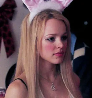 🤔 a913685c Regina George Mean Girls ウサギ, ミーン・ガールズ, レジーナ・ジョージ, ハロウィン, レイチェル・マクアダムス whatsapp sticker