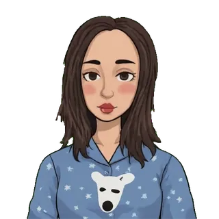 😴 612d32e8 kreskówka, awatar, kobieta, osoba, piżama, bielizna nocna telegram sticker