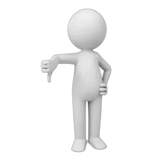 👎 35e3c34a omino stilizzato, pollice verso, non mi piace, feedback negativo, rifiuto telegram sticker