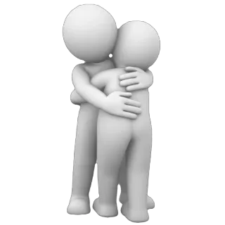 🫥 bb53aee6 abbraccio, omino stilizzato, affetto, amore, empatia telegram sticker