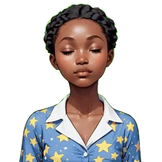 😴 ab4af400 person, nachtwäsche, pyjama, frau, porträt, illustration whatsapp sticker