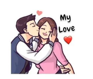 💋 526a36cc My Love 爱, 情侣, 浪漫, 亲吻 telegram sticker