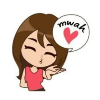 ❤ 809b3851 mwah 亲吻, 心, 爱, 喜爱, 卡通 telegram sticker