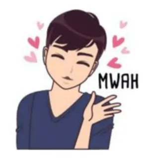 🥰 e7e0fca4 MWAH 亲吻, 爱, 感情, 卡通, 角色 telegram sticker