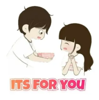❤ ef5c70ca ITS FOR YOU 爱, 卡通, 礼物, 情侣 telegram sticker