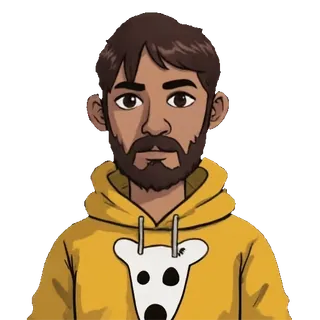 🤩 ab3721f8 cartoon, man, portrait, illustration, character, hoodie telegram sticker
