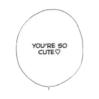 😊 57e94ea4 YOU'RE SO CUTE imut, cinta, hati, gelembung, pesan, hangat whatsapp sticker