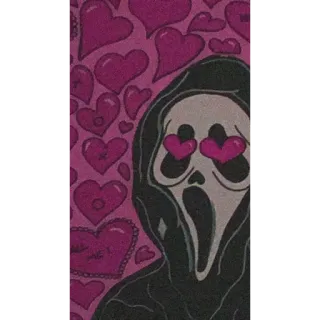 ✨ 191b8267 Hello? teriakan, Ghostface, hati, horor, film, Valentine, cinta telegram sticker