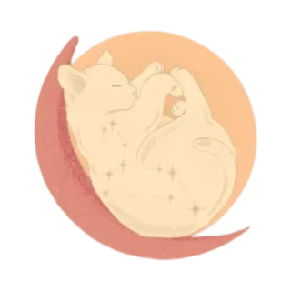 ✨ 8fe45674 kucing, bulan, bintang, tidur, lucu, angkasa telegram sticker