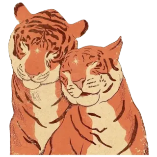 ✨ e68e7f96 harimau, binatang, imut, satwa liar, ilustrasi telegram sticker