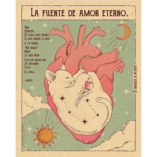 ✨ ecb24d53 LA FUENTE DE AMOR ETERNO. 
DE 1000 BATE TEMPO 
EL SOL NUNCA LE DICE
 AJA ERA,
LO QUE MAA
CON
1000
AMOR A
EL CIRO.
-HAFIZ hati, kucing, cinta, matahari, bulan telegram sticker