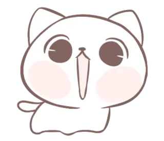 😱 07f57f1c кот, милый, мультик, стикер, животное, каваии telegram sticker