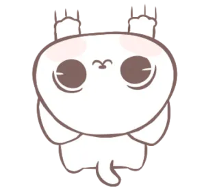 😋 0992b77b милый, мультяшный, животное, белый, каваий, стикер, очаровательный telegram sticker