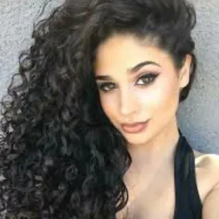 🙂 2dffa7a2 femme, portrait, cheveux bouclés, beauté, maquillage telegram sticker