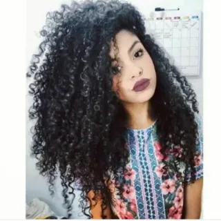 🌝 6ba812fb femme, cheveux bouclés, portrait, beauté, coiffure, personne telegram sticker